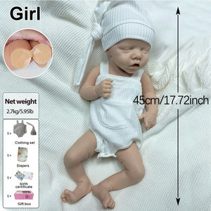 Muñeca Reborn de Silicona de 18 Pulgadas, sin Pintar, con Peso, Cuerpo Completo, para Dormir, Niñ<span class=keywords><strong>a</strong></span> Reborn, Muñecas Reborn que Toman el Biberón - Product Image 4