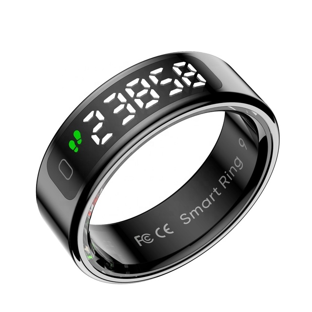 2025 Wireless Charging Smart Rings with Display Prayer Counts Digital Smart Rings Health Fitness Monitor R11 Smart Ring