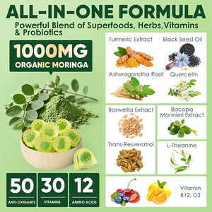 Integratori di Moringa in Caramelle Gommose all'Ingrosso con <span class=keywords><strong>Semi</strong></span> di Moringa Biologici e Moringa Dimagrante per Bruciare Naturalmente il Grasso Addominale - Product Image 2