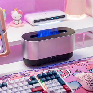 Sản phẩm mới kích thước nhỏ hợp kim nhôm 300ml bể nước 2-màu mô phỏng ngọn lửa Máy tính để bàn tạo độ ẩm - Product Image 3