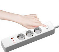 Multiprise standard européenne avec câble, ports USB, interrupteur, quantité de prises personnalisable pour la maison et le bureau