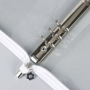 Colored Metal Clips 6 <b>Ring</b> <b>Binder</b> A6 A5 Six Holes Zipper Loose Leaf Plastic Planner Transparent Cover Folder - Product Image 3