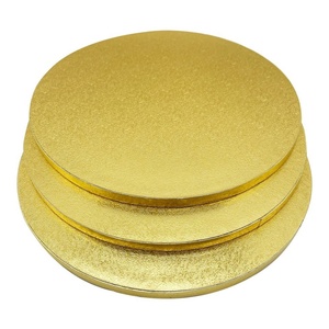 Christmas Corrugated Cake Baking Tools Party Cardboard Golden Foil Cake <b>Drum</b> - Product Image 1