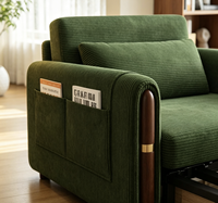 Canapé-lit double usage pliable inclinable moderne en métal avec rangement pour salon, petit appartement, chambre multifonctionnelle, hôtel