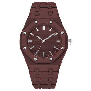 Montre de couple en gelée couleur bonbon avec cadran minimaliste, montre-bracelet en plastique multicolore pour amoureux, style estival - Product Image 4