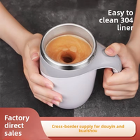Nouveautés en gros : Tasse à café électrique magnétique à mélange automatique, isolée sous vide, en acier inoxydable, carrée, 500 ml/17 oz