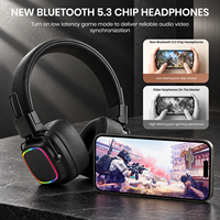 Casque audio sans fil Bluetooth, écouteurs supra-auriculaires HiFi stéréo pliables pour l'étude et les jeux