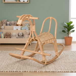 Baby <b>Nursery</b> <b>Rocking</b> <b>Chair</b> Natural Rattan Handcrafted Craftsman Design for Gentle Movement Bedroom & Living Room From Vietnam - Product Image 3