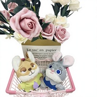 Porte-monnaie en peluche Zootopia transfrontalier, accessoire à suspendre, figurine lapin Judy, renard Nick, jouet brodé anti-stress, idéal pour un anniversaire