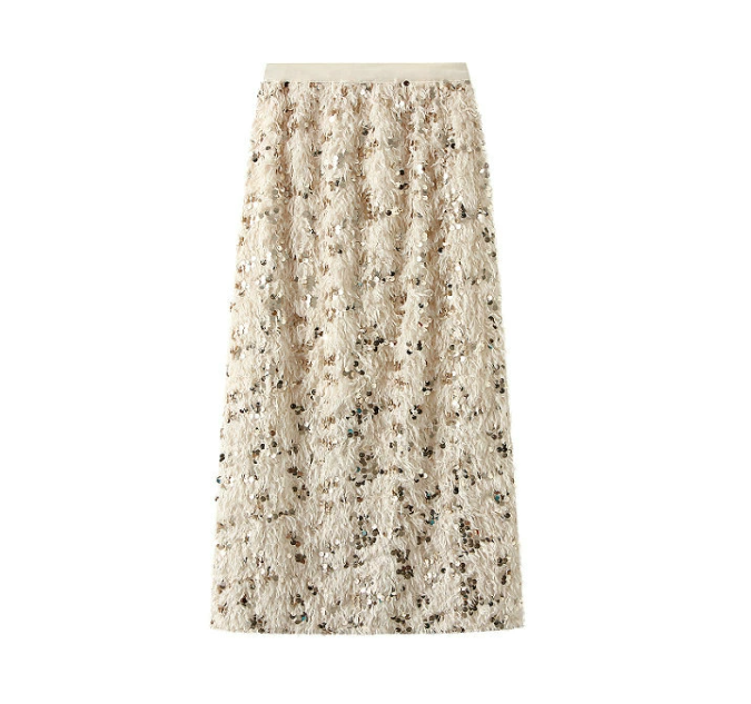 Sequin Feather Skirt Sexy Club Mini Skirt for Women