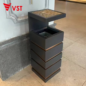 Poubelle en acier inoxydable VST pour bureau hall d'hôtel élégant style panneau d'affichage moderne design élégant - Product Image 5