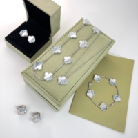 Bracelet en argent sterling 925 plaqué or Cleef, motif trèfle à quatre feuilles porte-bonheur, bijou cadeau Plata 925