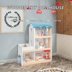 Juguete Educativo HAIWEGO en Oferta, Juguete de Madera de Color Azul y Rosa, Juego de Muebles de Juguete para Niños Unisex - Product Image 2