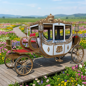 Calèche royale de style européen, calèche de tourisme vintage populaire, calèche électrique à chevaux pour les stations balnéaires - Product Image 1
