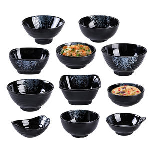 Mélamine noire petits bols à Dessert <span class=keywords><strong>Dip</strong></span> en plastique <span class=keywords><strong>brillant</strong></span> riz crème glacée Snack plat d'accompagnement bols à Sauce - Product Image 3