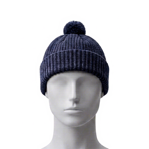 Gorro de Punto Azul con Pompones, Gorro de Invierno para Clima Frío, Venta al por Mayor, Logotipo Personalizado, Alta Calidad, OEM, ODM, MOQ Bajo, Unisex - Product Image 1