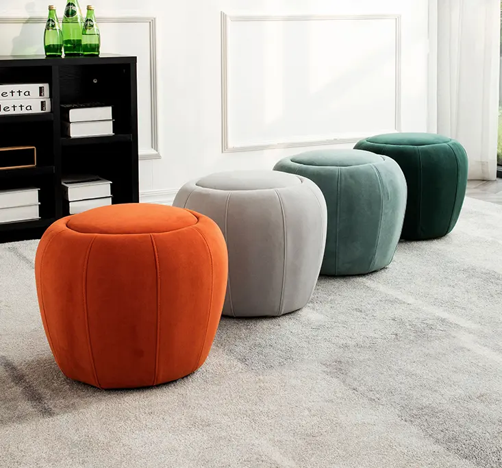 Housse ottomans e sacf quadrado stool ottoman velour design fogão de pé