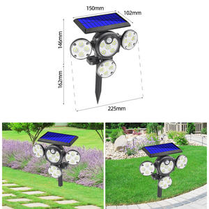 IP68 Lâmpada De Parede Solar Com Sensor De Movimento Impermeável Luz Solar Do Chão Lâmpada Decoração Do Jardim Pátio Rua Luzes Solares Ao Ar Livre - Product Image 3