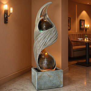 Fontaine d'eau rectangulaire autoportante en fibre de verre, artisanale, de luxe moderne, pour hôtel, maison, restaurant, entrée, étanche - Product Image 3