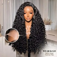 Perruques en cheveux humains vierges Lace Frontal HD 13x4, prédécoupées, sans colle, style Jerry Curly, prêtes à porter, pour femmes noires