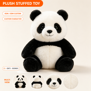 Peluche di Alta Qualità in Cotone PP, <span class=keywords><strong>Panda</strong></span> con Corpo Morbido e Occhi Ovali, Animali di Peluche per Mostre Zoo, Regali e Chioschi - Product Image 1