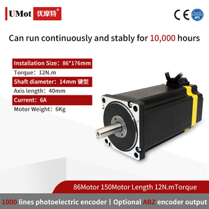 ชุดสเต็ปเปอร์โรตารี86ไฮบริดสเต็ปเปอร์มอเตอร์12Nm 5Nm 6.2Nm <span class=keywords><strong>NEMA</strong></span> 34 DC3-12V สเต็ปเปอร์มอเตอร์แบบวงปิดพร้อม1000ppr เข้ารหัส - Product Image 4