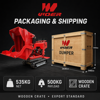 Mini-dumper sur chenilles autoportant VOER 500 kg avec moteur Briggs & Stratton 6,5 CV, norme EPA Euro 5, vente en gros pour chantiers