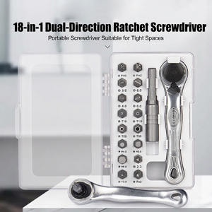 18 Pcs Ratchet <b>Screwdriver</b> Set With Interchangeable Bits For Diy Repair Tools - Product Image 2
