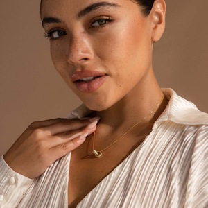 Collana con Ciondolo Rotondo in Opale Y2k Placcata <span class=keywords><strong>Oro</strong></span> 18k PVD di Tendenza dal Produttore di Gioielli <span class=keywords><strong>Online</strong></span> Taobao - Product Image 2