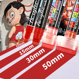 Pennarelli Acrilici Opachi con Punta a Scalpello da 30mm, Colori Personalizzati, Pennarelli Acrilici Jumbo da 50mm per Pittura e Graffiti - Product Image 1