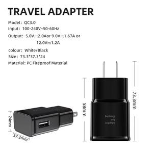 Adaptador de Corriente de Viaje EP-TA200 USB-A 15W QC3.0 con Enchufe EU US UK para <span class=keywords><strong>Samsung</strong></span> S8 S9 Note9 5V2A 9V1.67A Cargadores de <span class=keywords><strong>15</strong></span> Vatios - Product Image 5