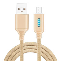 Kabel pengisi daya Android, kabel pengisian daya cerdas USB, pengisian daya cepat, perlindungan jalinan tali, kabel pengisian daya Android otomatis mati saat pengisian daya penuh