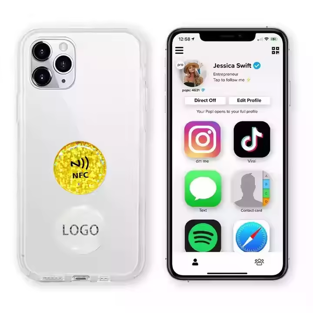 Wholesale Waterproof Custom Square Epoxy Anti-Metal Nfc Tag Sticker for Sharing Contact Information
