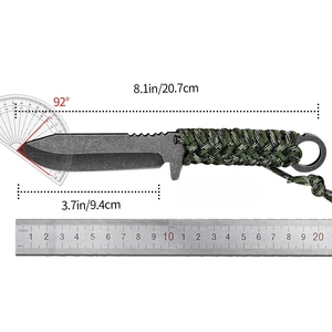 Couteau droit extérieur auto-défense couteau portable multi-usages survie <span class=keywords><strong>parapluie</strong></span> corde poignée à dégagement rapide couteau de pêche - Product Image 4