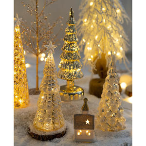 Vente en gros d'ornements d'<span class=keywords><strong>arbre</strong></span> de Noël en verre artificiel Éclairage brillant de fête Décoration d'<span class=keywords><strong>arbre</strong></span> de Noël en verre Décoration de Noël de luxe - Product Image 4