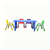 Meubles de maternelle, ensemble table et chaises pour enfants, table en plastique pour enfants avec 6 chaises pour garderie