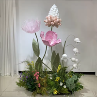 Fleur géante réaliste en papier et soie, lys de la vallée blanc, décoration murale pour mariages, Saint-Valentin, Thanksgiving, remise de diplômes