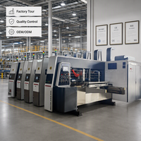 Machine de production rapide pour l'impression, le rainurage et la découpe de boîtes en carton, avec aspiration sous vide et rouleau en céramique