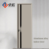 Élégante porte intérieure en bois en alliage d'aluminium PVC pour les zones de blanchisserie modernes Hôtels Hôpitaux Salles de bains Chambres à coucher Sous-sols Cuisines