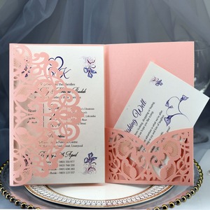 <span class=keywords><strong>Invitation</strong></span> de mariage en papier de soie doré, <span class=keywords><strong>carte</strong></span> dorée poudrée, <span class=keywords><strong>invitation</strong></span> de fiançailles ajourée, fabrication en usine - Product Image 3