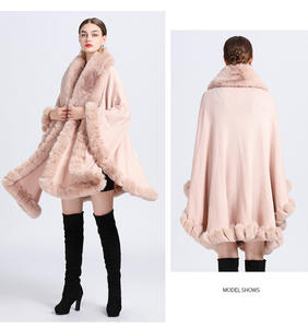 Cárdigan de Punto con Pelo de Conejo para Mujer, Chal Holgado y Cálido de Piel Sintética con Ribete de Pelo - Product Image 4