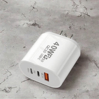 Chargeur Super Rapide PD40W Double USB C Adaptateur d'Alimentation 5V/3A