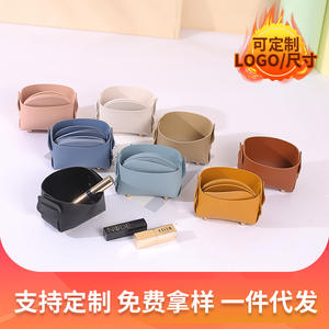 Porte-stylo pliable en cuir, boîte de rangement ronde pour cosmétiques, pour organiser le bureau, petits objets, bijoux, accessoires de maquillage - Product Image 2