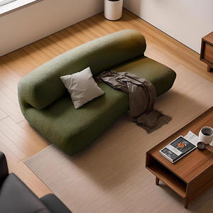 Canapé droit ovale en tissu floqué rembourré avec rembourrage en mousse pour salon - Product Image 3