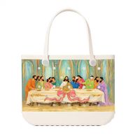 Individuell Bedruckte Religiöse Jesus Letztes Abendmahl EVA Strandtasche Christliche Wasserdichte Große Kapazität Kirchengeschenktasche