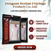 Sac de scellage en plastique personnalisé à succès pour vêtements chauds, avec trou de suspension pour magasins de vêtements, sous-vêtements de sport et emballage de T-shirts