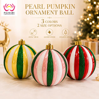 Boule de Noël Géante Premium en Forme de Citrouille avec Finition Brillante et Pailletée, 2 Tailles, pour Décoration de Fêtes