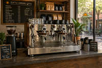 Cafetera Espresso Inteligente E61 de Acero Inoxidable, Cafetera Espresso Comercial Semiautomática para Automóvil