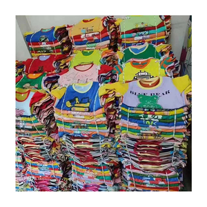 Offre Spéciale – T-shirts en Coton pour Enfants avec Imprimés de Dessins Animés Colorés – Plusieurs Couleurs – Lots de Vêtements Assortis Mignons pour Enfants - Product Image 1