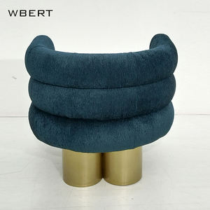 WBERT Fauteuil de canapé simple européen Petit filet familial Tissu velours d'agneau rouge Chaise de loisirs design moderne pour salle à manger Salon - Product Image 3